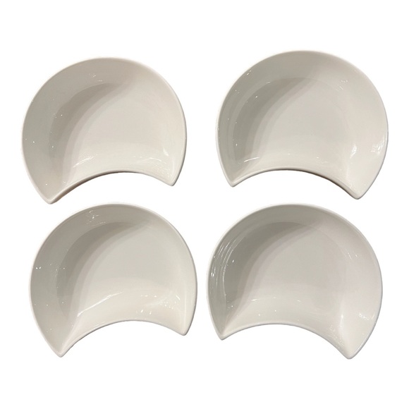 Stackable White Half Moon Serving Dishes - Picture 2 of 5